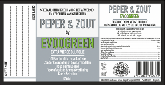 EVOOGREEN PICUAL OLIVE OIL SALT AND PEPPER NEW