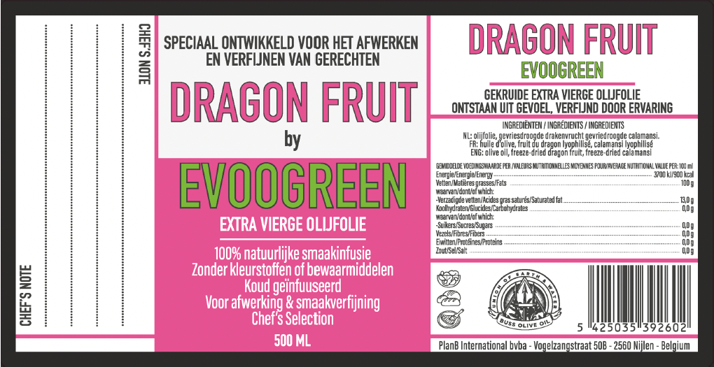 EVOOGREEN PICUAL OLIVE OIL DRAGON FRUIT