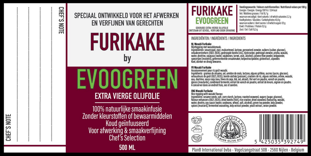 EVOOGREEN Picual Olive Oil Furikake 500 ml (kopie)