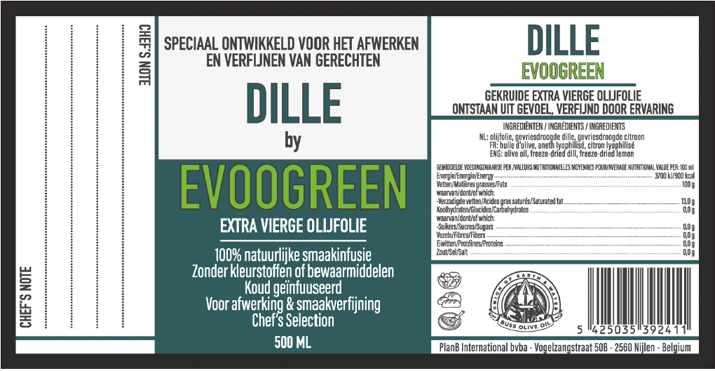 EVOOGREEN PICUAL OLIVE OIL DILL