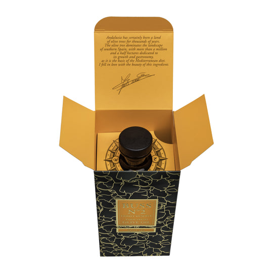 BUSS N°2 Matcha Olive Oil 700 ml opened gift box