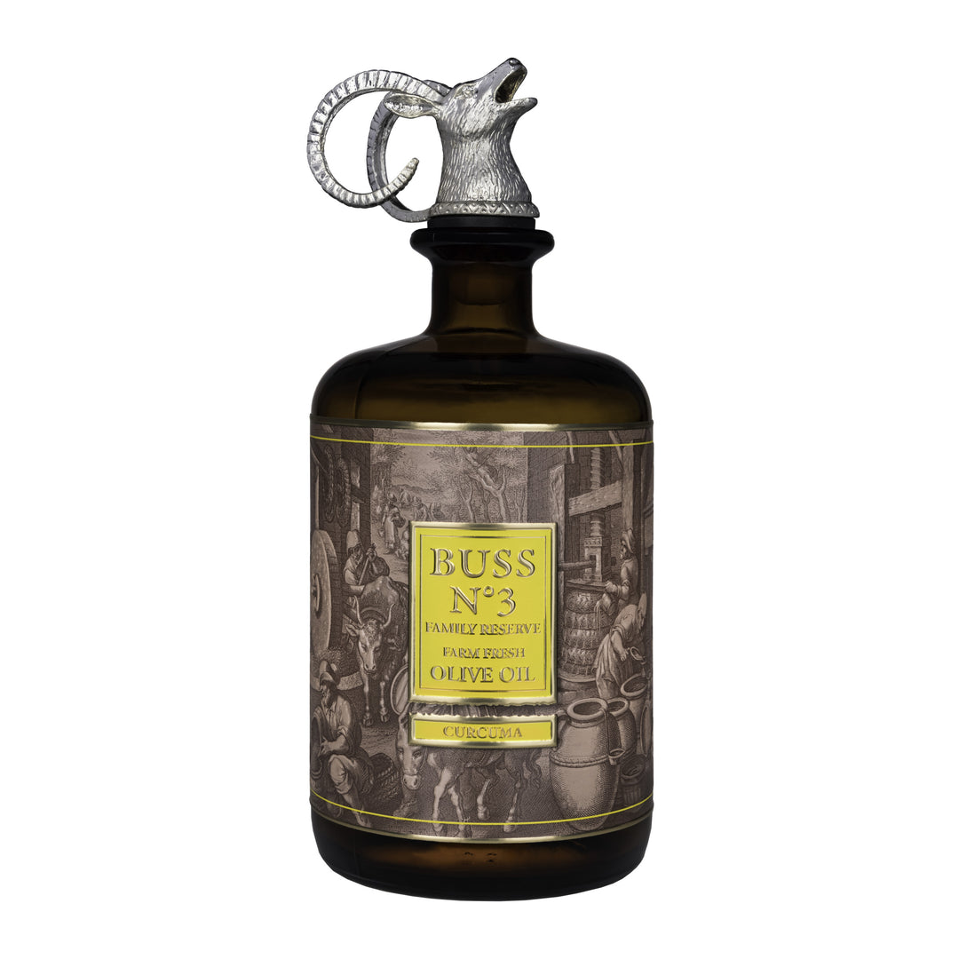 BUSS N°3 Curcuma Olive Oil 700 ml bottle with animal pouring cap
