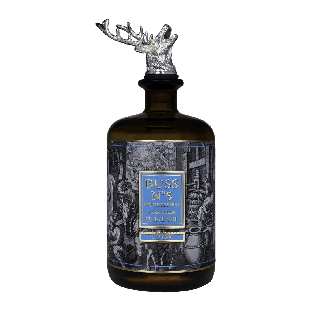 BUSS N°5 Ginger Olive Oil 700 ml bottle with animal pouring cap